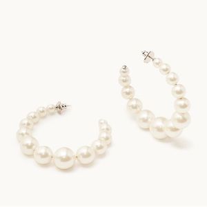 ♠️Kate Spade Pearls Please Statement Hoops Earrings NWT